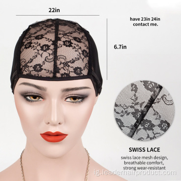 Spandex Net nwere ike idozi eriri ntupu plastik wig cap